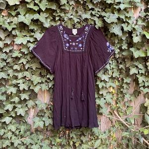 Black Bohemian Embroidered Tunic